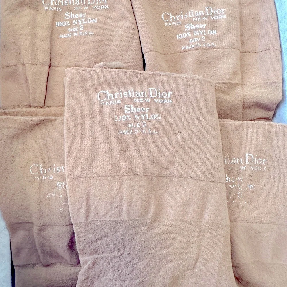 7pc “CHRISTIAN DIOR” VTG LADIES Sheer Pantyhose Socks +Controlled Top Pantyhose